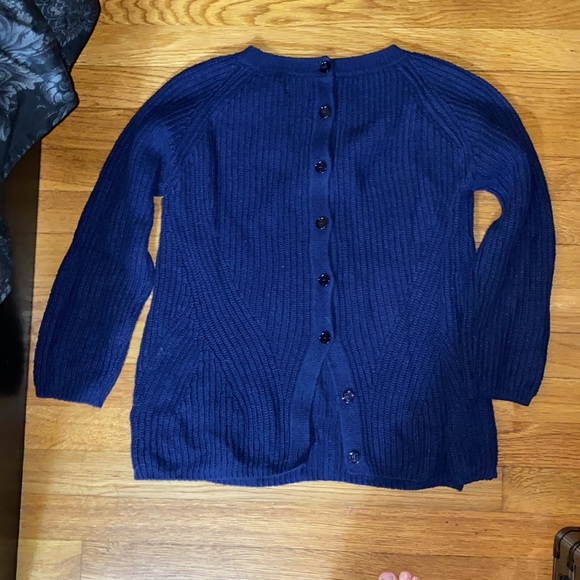 MASSIMO DUTTI BUTTON BACK COTTON CASHMERE SWEATER - Picture 7 of 10